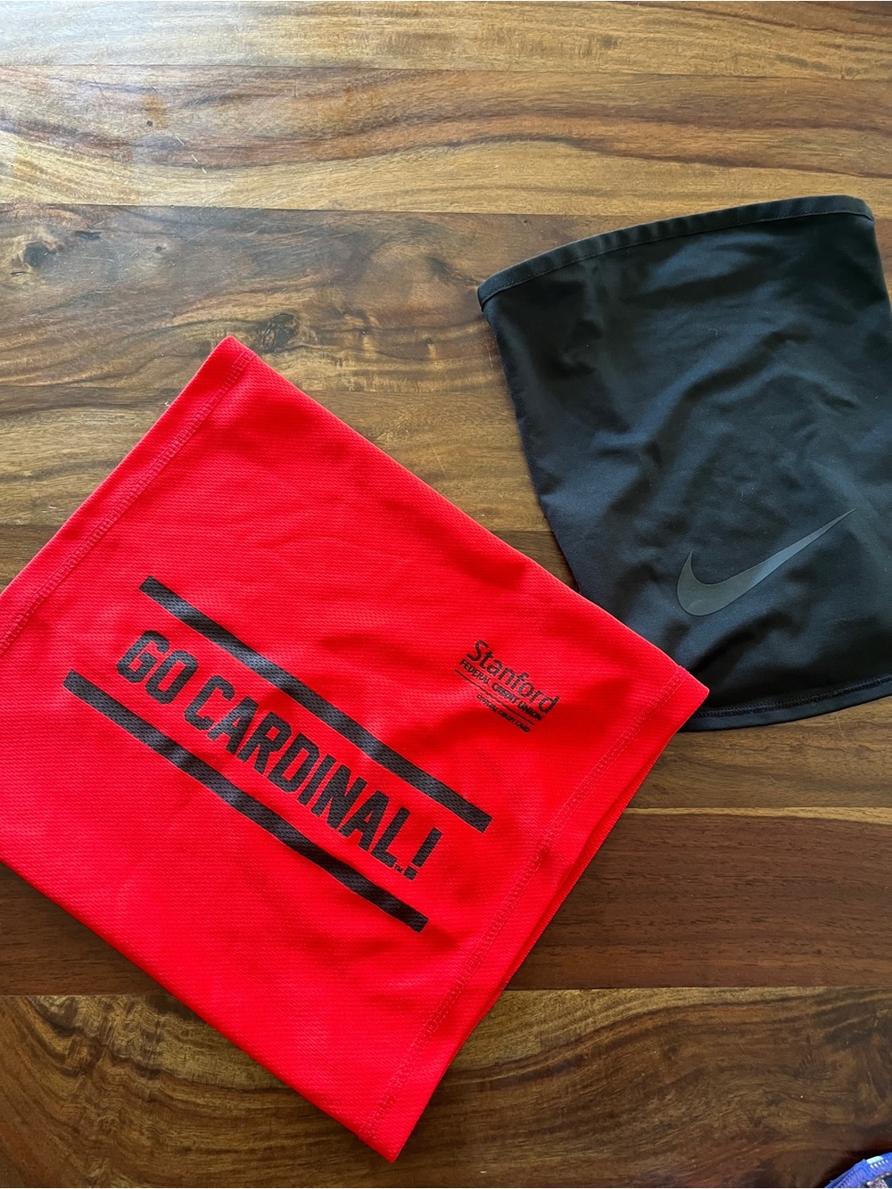 Two neck gaiters- Stanford "Go Cardinal" Red Neck Gaiter + Black Nike Gaiter